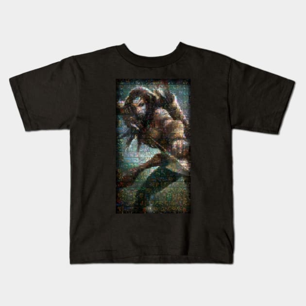 Ashe Mosaic Portrait 4 Kids T-Shirt by nowtfancy